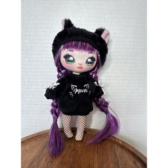 Na Na Na Surprise Tuesday Meow Doll Kitty Cat Purple Hair Green Eyes 7.5" - Picture 2 of 5